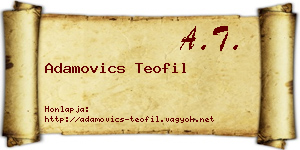 Adamovics Teofil névjegykártya